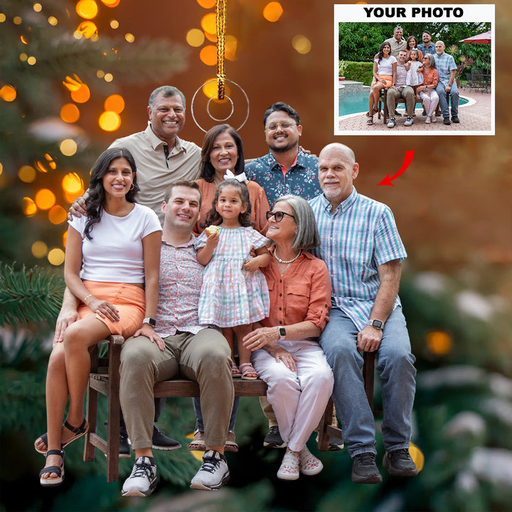 Poolside Smiles - Personalized Photo Mica Ornament - Gift For Family, Family Members