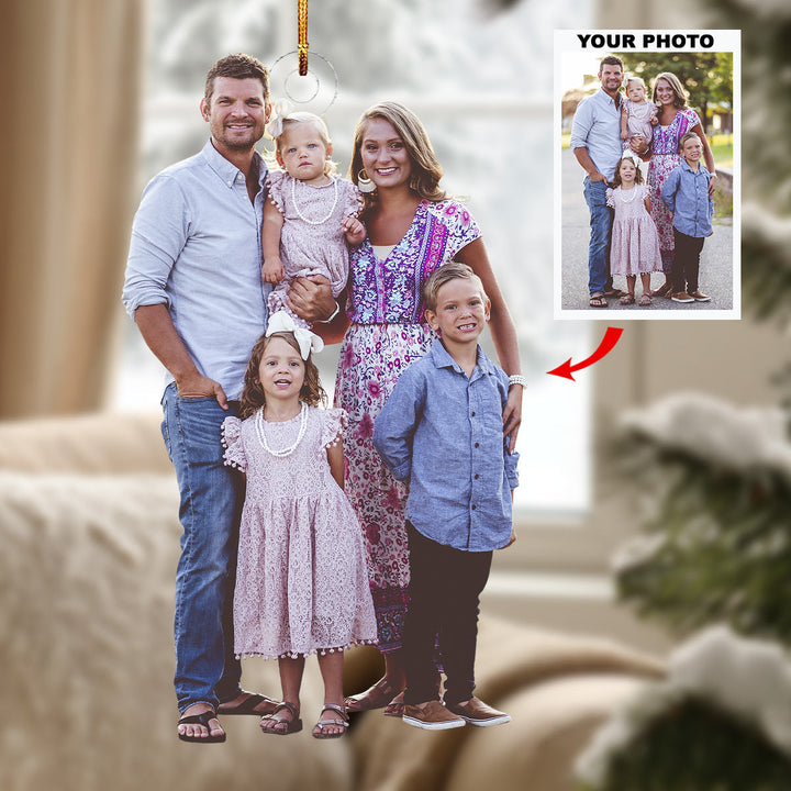 Sunset Stroll - Personalized Photo Mica Ornament - Gift For Family, Family Members