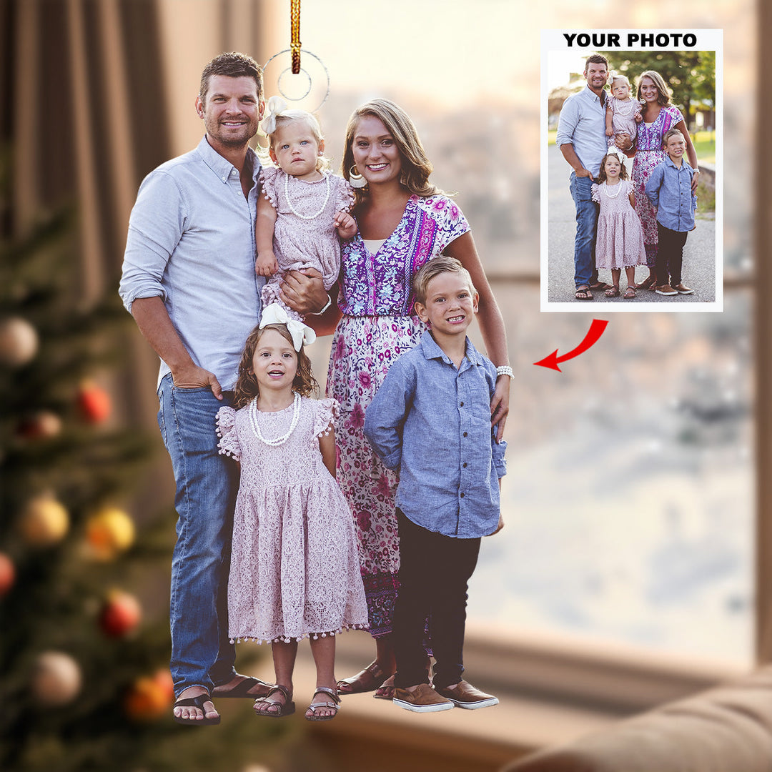 Sunset Stroll - Personalized Photo Mica Ornament - Gift For Family, Family Members