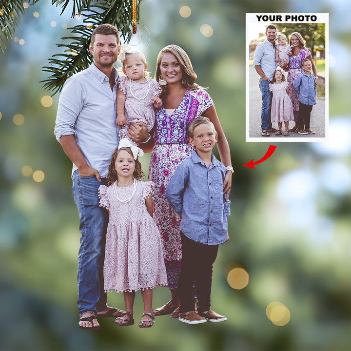 Sunset Stroll - Personalized Photo Mica Ornament - Gift For Family, Family Members