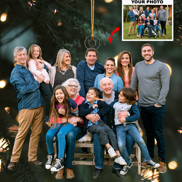 Togetherness - Personalized Photo Mica Ornament - Gift For Family, Family Members
