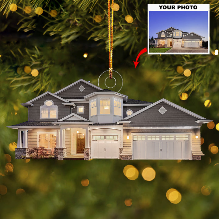 Twilight Estate - Personalized Photo Mica Ornament - Gift For Family, Family Members