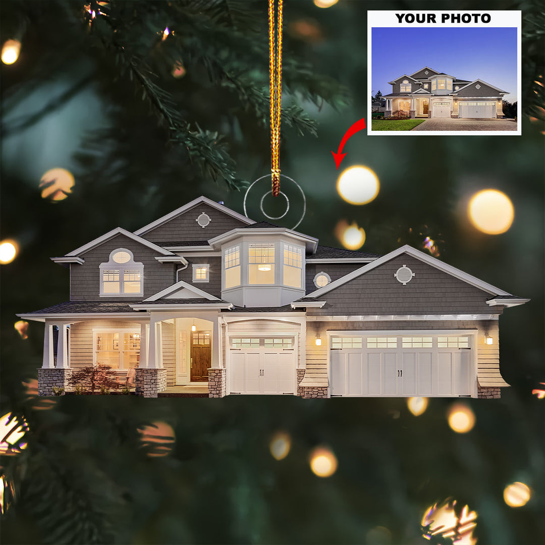 Twilight Estate - Personalized Photo Mica Ornament - Gift For Family, Family Members