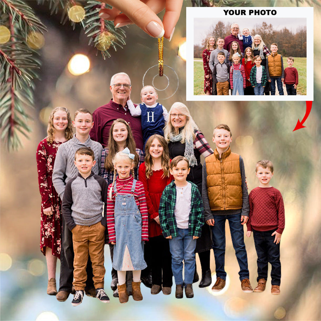 Family Together Always - Personalized Photo Mica Ornament - Christmas Gift For Family Members