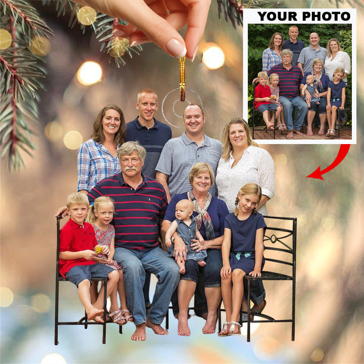 Forever Our Family Bond - Personalized Photo Mica Ornament - Christmas Gift For Family Members