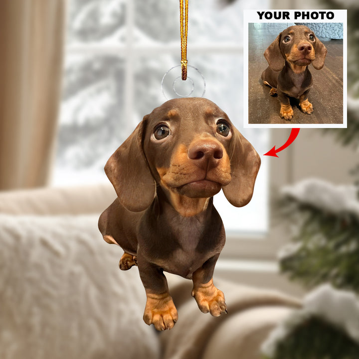 Dachshund Lovers - Personalized Photo Mica Ornament - Christmas Gift For Dog Lover, Dog Mom, Dog Dad