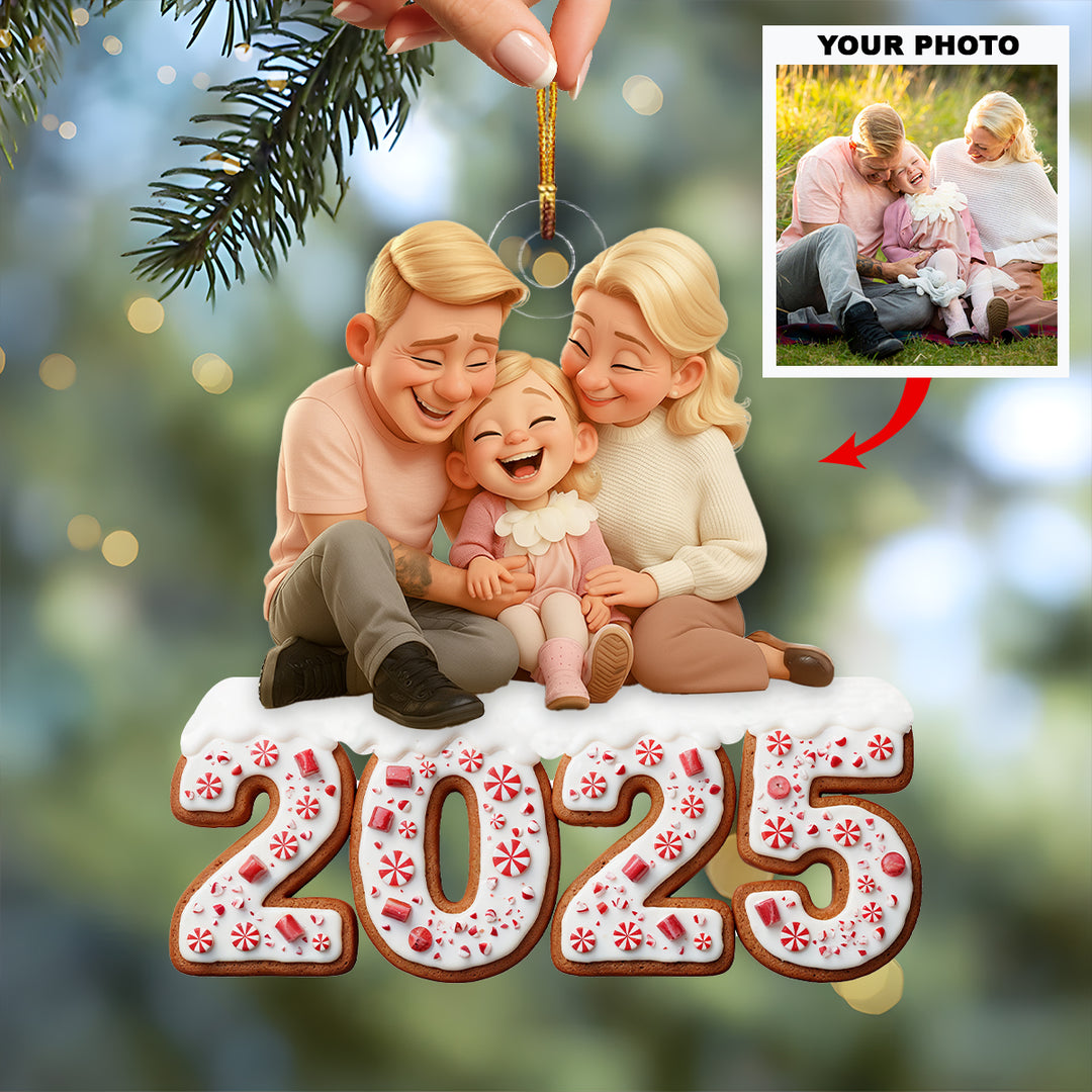 Sweetest Taste of Love - Personalized Photo Mica Ornament - Christmas Gift For Family Members UPL0LDH012