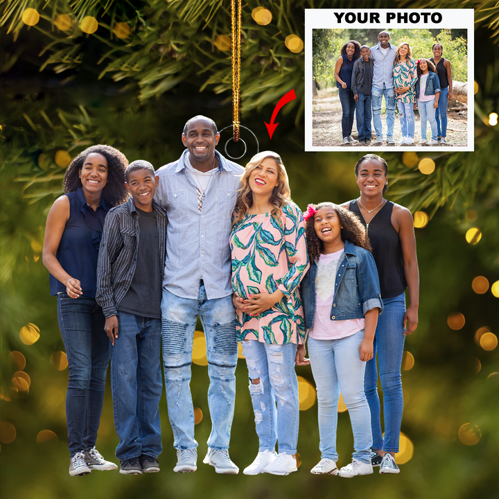 Outdoor Smiles - Personalized Photo Mica Ornament - Gift For Family, Family Members