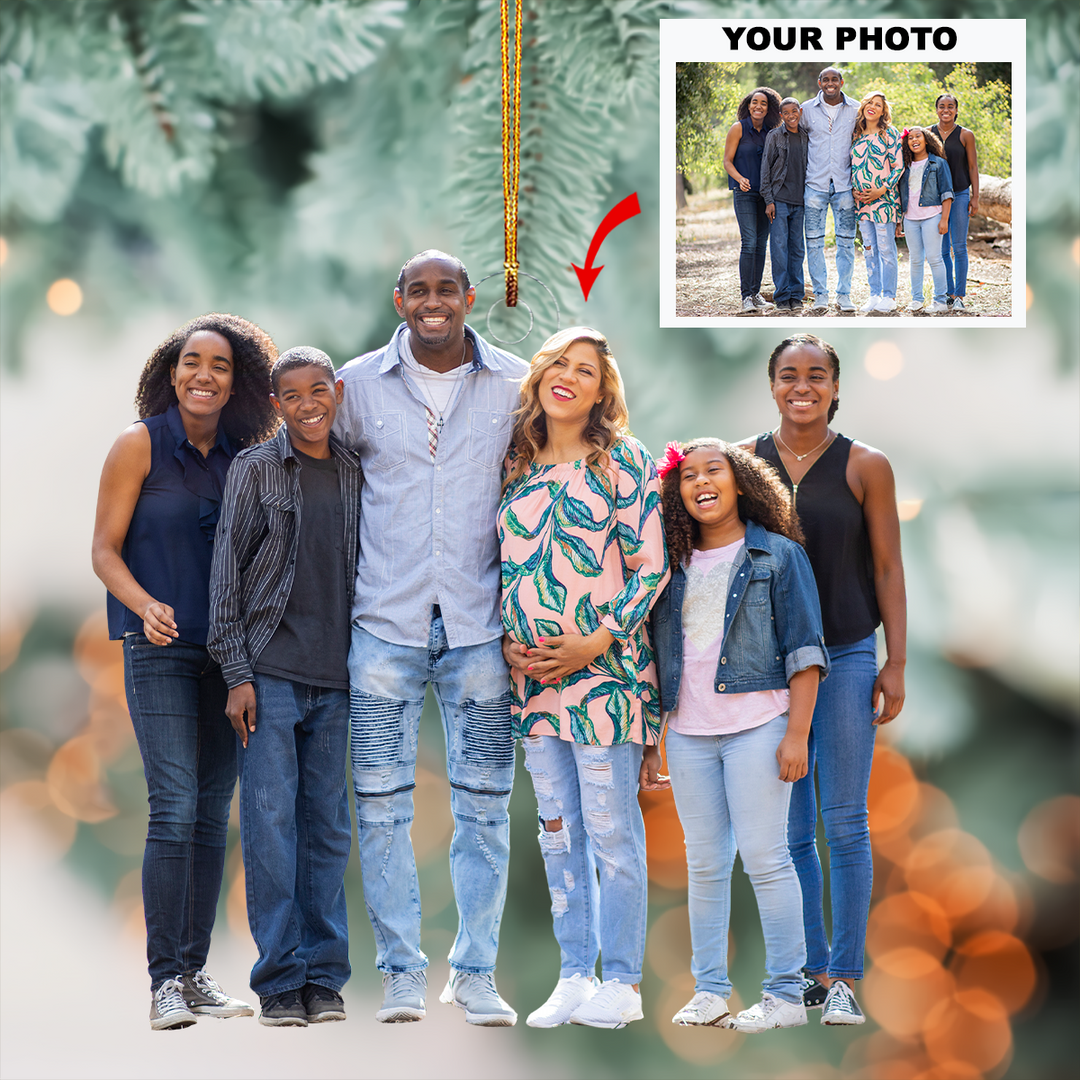 Outdoor Smiles - Personalized Photo Mica Ornament - Gift For Family, Family Members