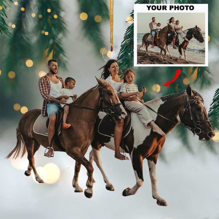 Sunset Ride - Personalized Photo Mica Ornament - Gift For Family, Family Members