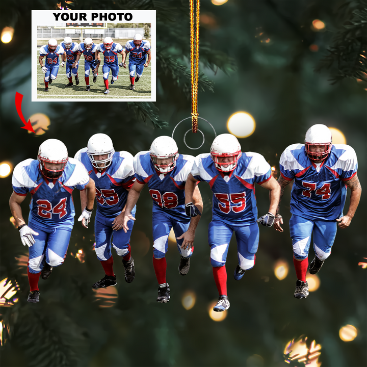 Team Spirit - Personalized Photo Mica Ornament - Gift For Football Lovers, Football Players