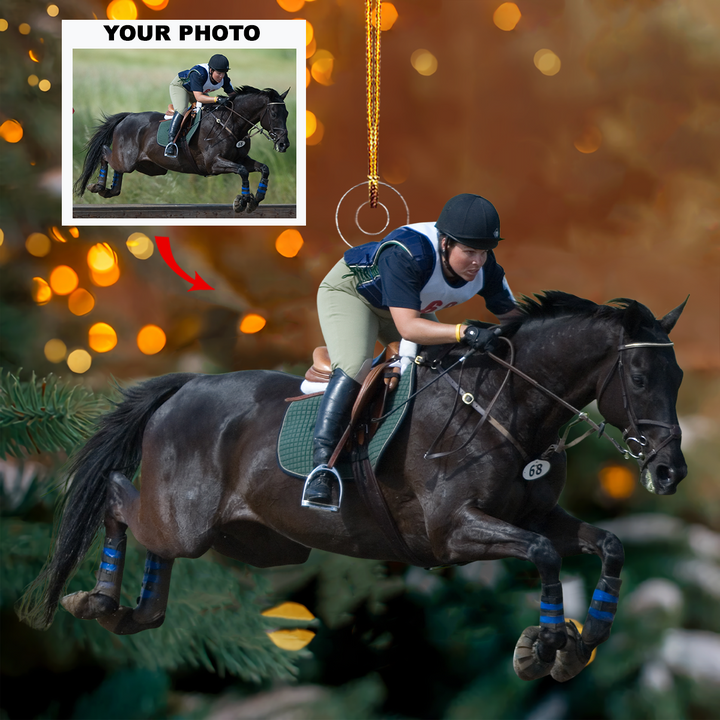 Equestrian Focus - Personalized Photo Mica Ornament - Gift For Rodeo Lovers, Rodeo Players