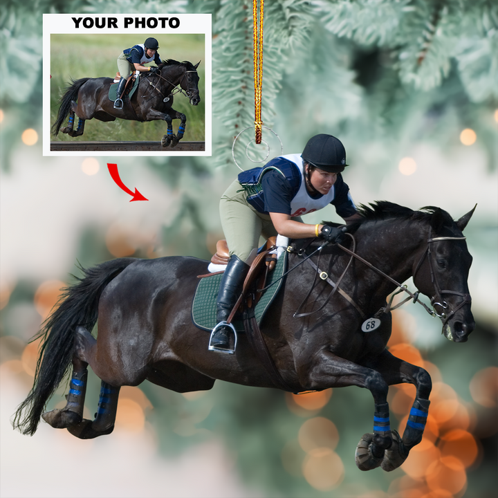 Equestrian Focus - Personalized Photo Mica Ornament - Gift For Rodeo Lovers, Rodeo Players