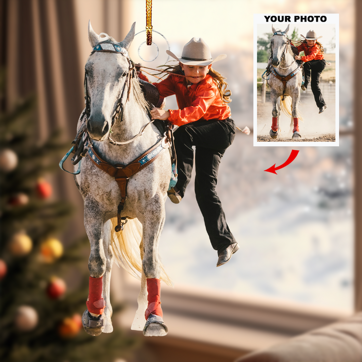 Rodeo Rush - Personalized Photo Mica Ornament - Gift For Rodeo Lovers, Rodeo Players