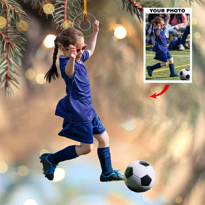 Youth Soccer - Personalized Photo Mica Ornament - Gift For Soccer Lovers, Soccer Players