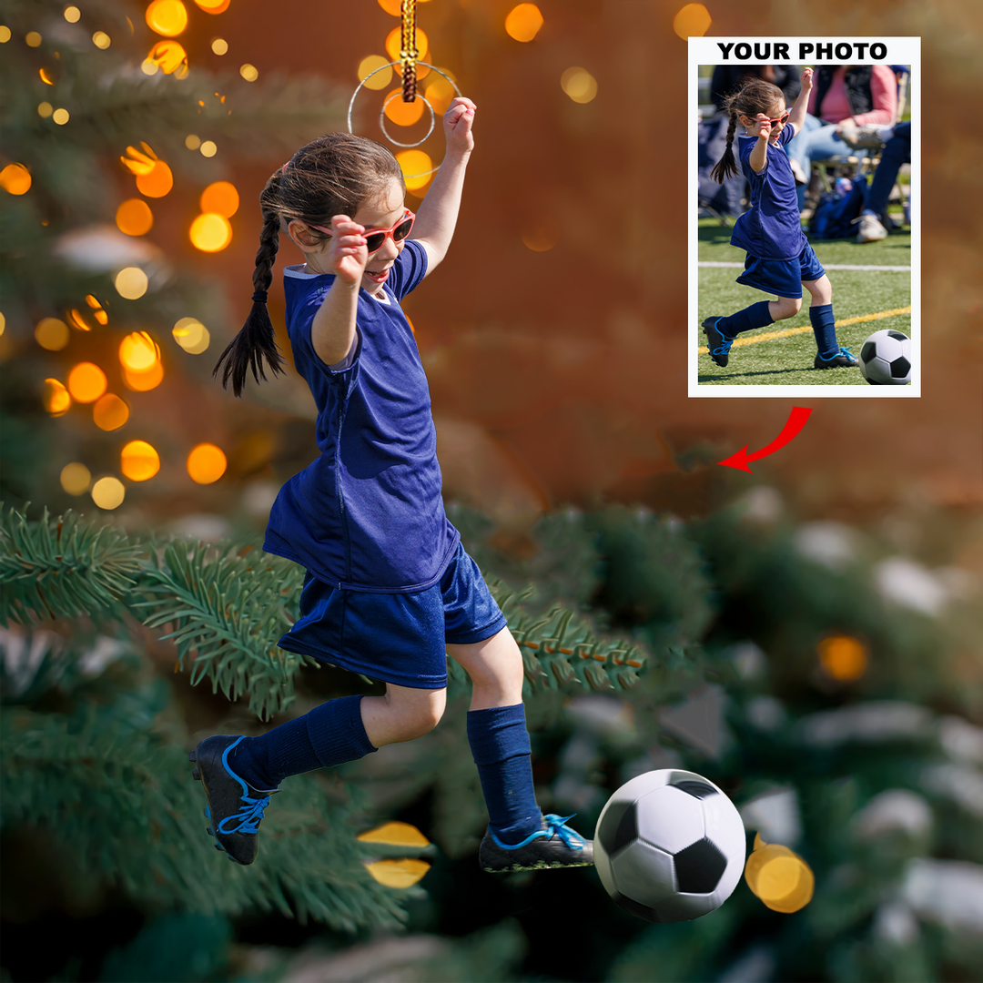Youth Soccer - Personalized Photo Mica Ornament - Gift For Soccer Lovers, Soccer Players