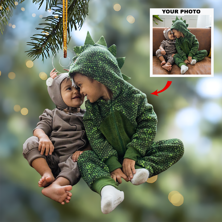 Baby Dinosour - Personalized Photo Mica Ornament - Gift For Baby, Family Members
