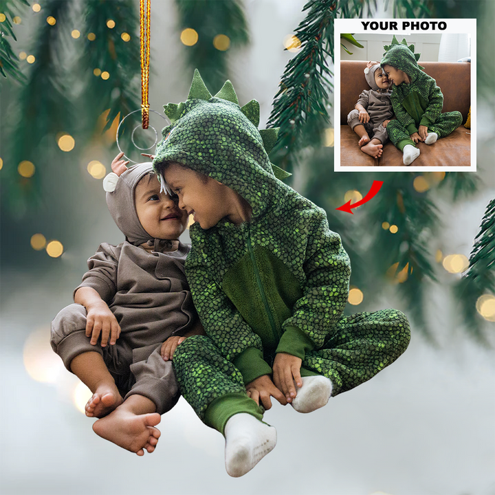 Baby Dinosour - Personalized Photo Mica Ornament - Gift For Baby, Family Members