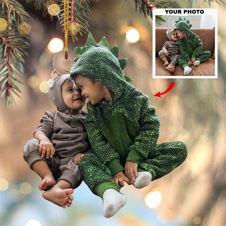 Baby Dinosour - Personalized Photo Mica Ornament - Gift For Baby, Family Members