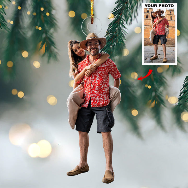 Lovely Moment - Personalized Photo Mica Ornament - Christmas Gift For Couple, Wedding Couple, Newlywed, Wife, Husband