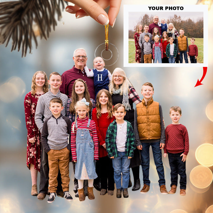 Family Together Always - Personalized Photo Mica Ornament - Christmas Gift For Family Members