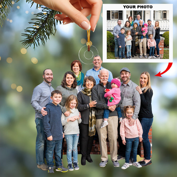 Gathered With Love - Personalized Photo Mica Ornament - Christmas Gift For Family Members