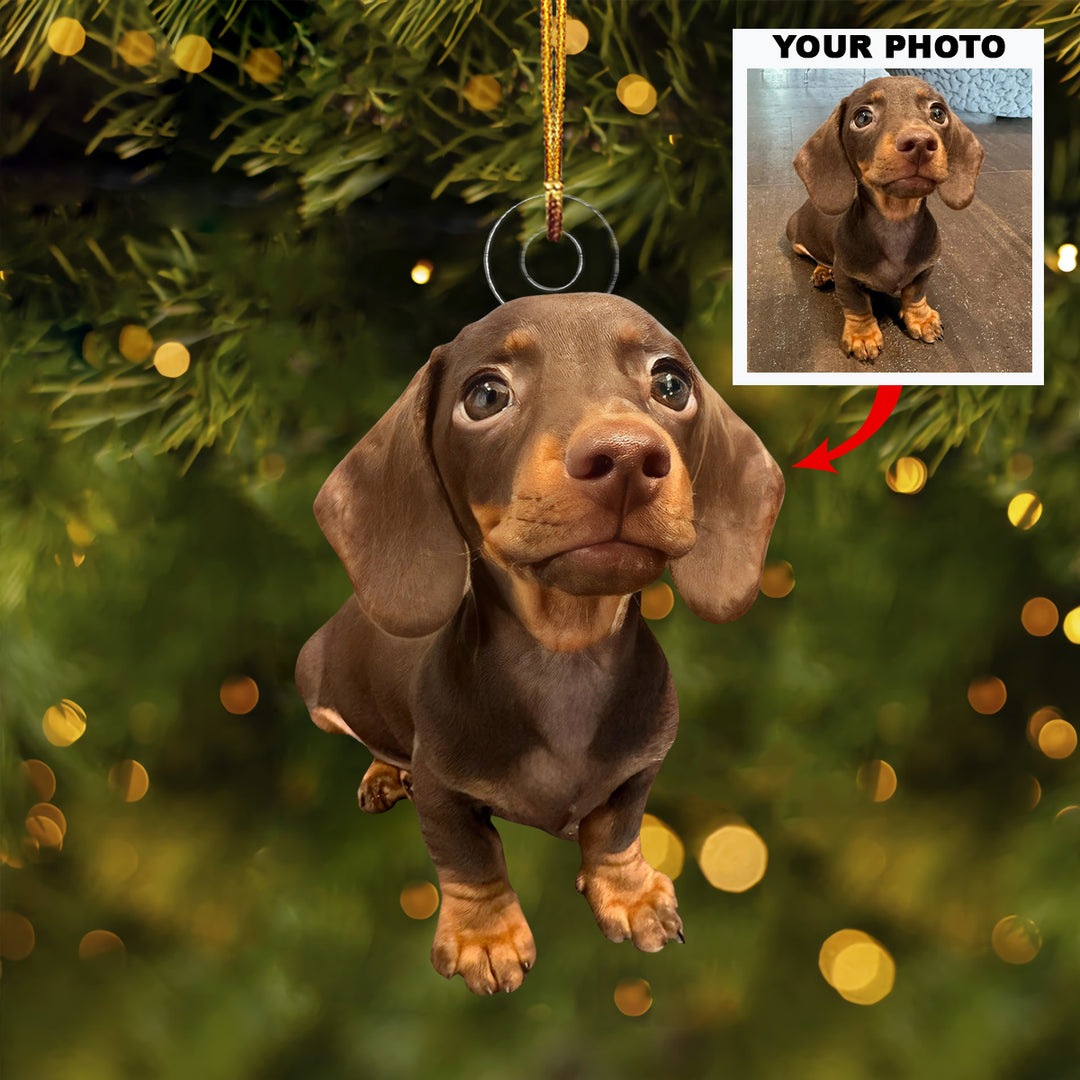 Dachshund Lovers - Personalized Photo Mica Ornament - Christmas Gift For Dog Lover, Dog Mom, Dog Dad