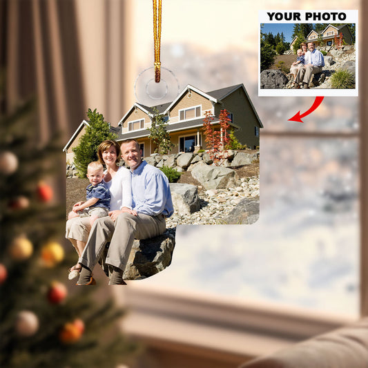 A Home of Our Heart - Personalized Photo Mica Ornament - Christmas Gift For Family Members, Wedding Couple, Wife, Husband
