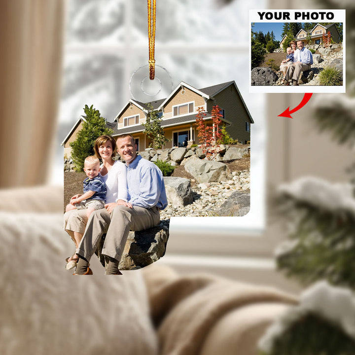 A Home of Our Heart - Personalized Photo Mica Ornament - Christmas Gift For Family Members, Wedding Couple, Wife, Husband