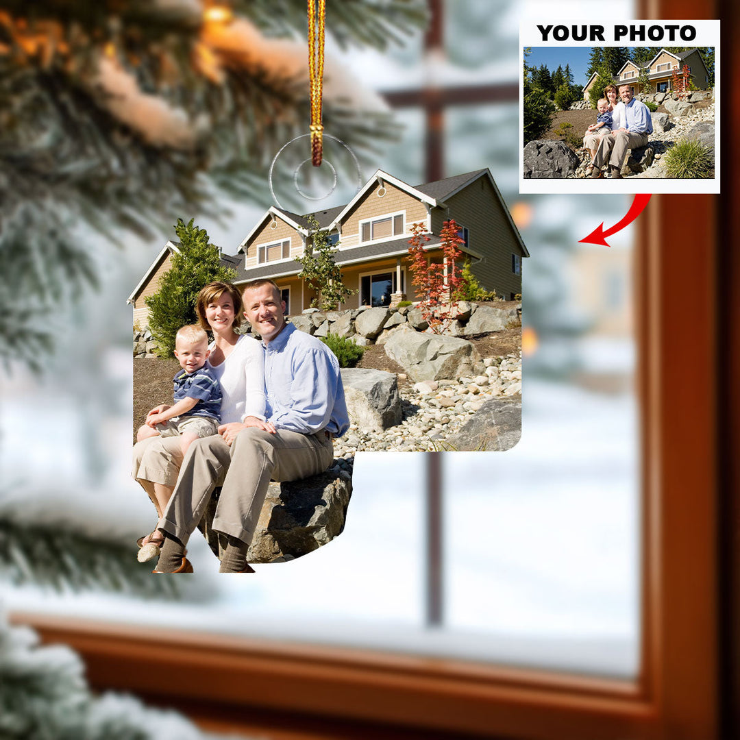 A Home of Our Heart - Personalized Photo Mica Ornament - Christmas Gift For Family Members, Wedding Couple, Wife, Husband