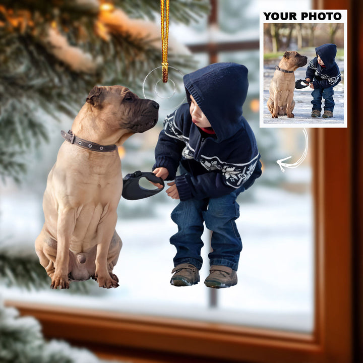 Winter Pals - Personalized Photo Mica Ornament - Christmas Gift For Family Members, Dog Lovers