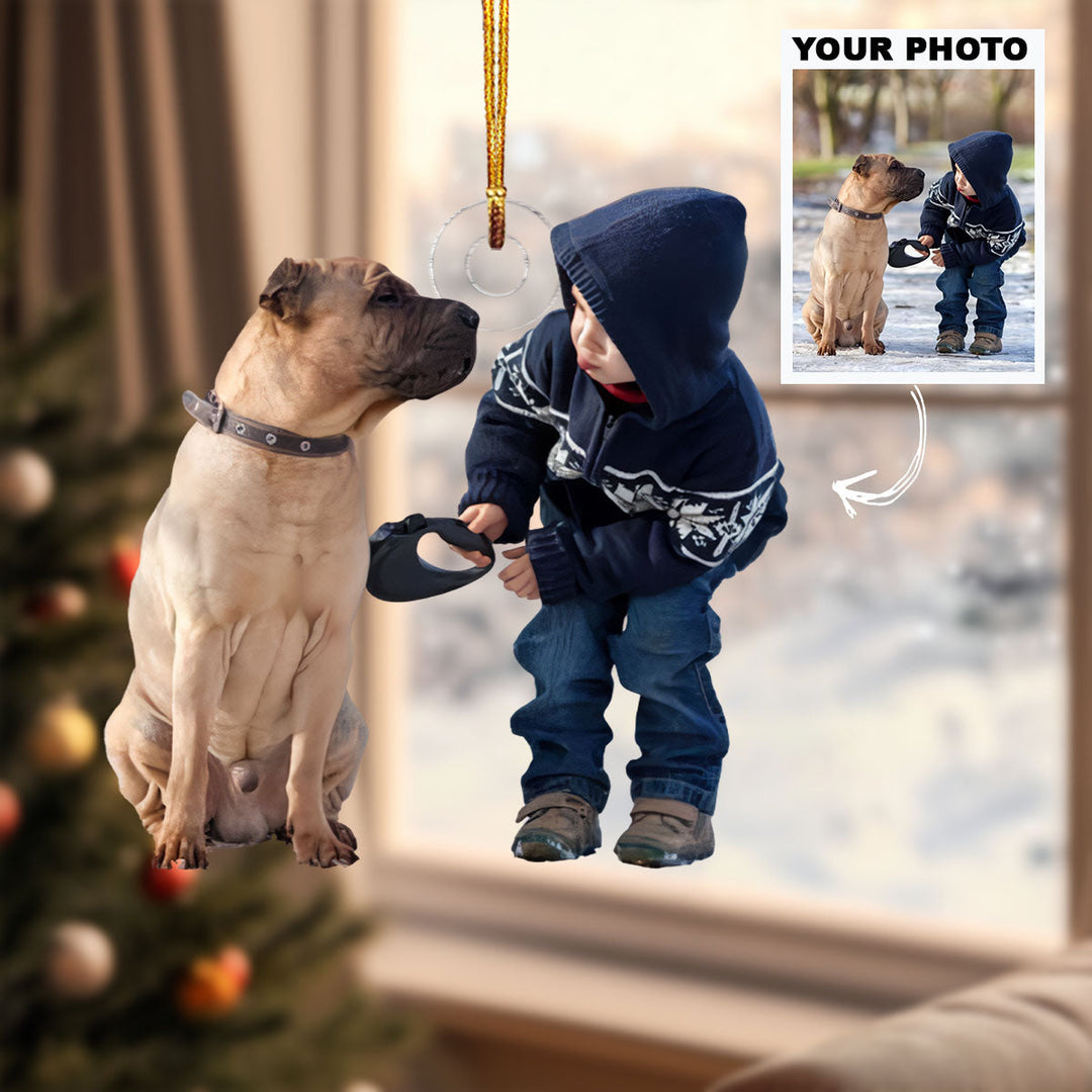 Winter Pals - Personalized Photo Mica Ornament - Christmas Gift For Family Members, Dog Lovers