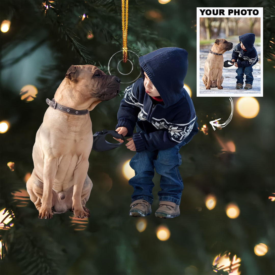 Winter Pals - Personalized Photo Mica Ornament - Christmas Gift For Family Members, Dog Lovers