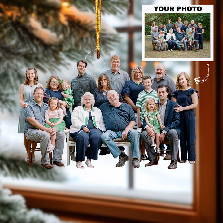 Forever Family Fest - Personalized Photo Mica Ornament - Christmas Gift For Family Members