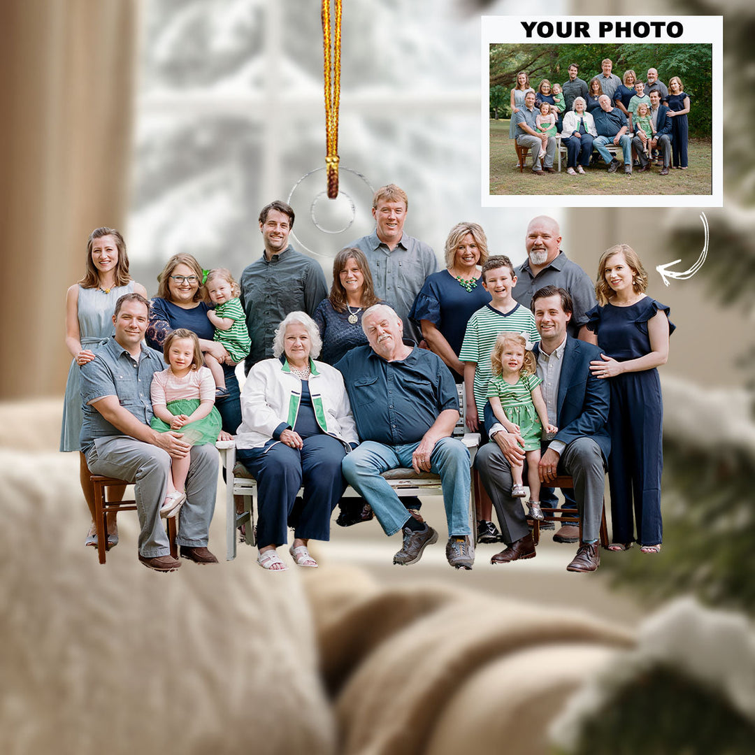 Forever Family Fest - Personalized Photo Mica Ornament - Christmas Gift For Family Members