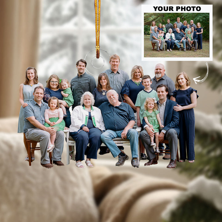Forever Family Fest - Personalized Photo Mica Ornament - Christmas Gift For Family Members