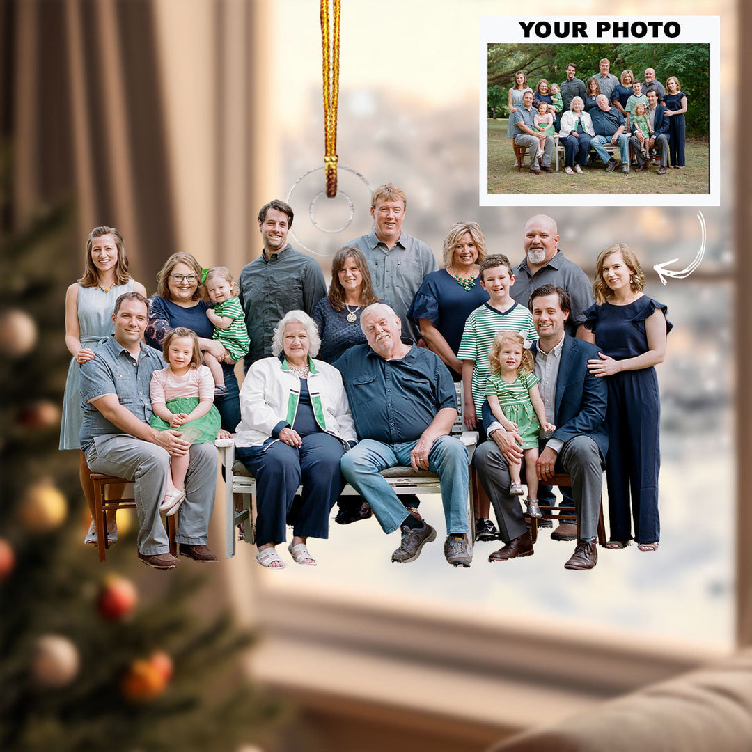 Forever Family Fest - Personalized Photo Mica Ornament - Christmas Gift For Family Members