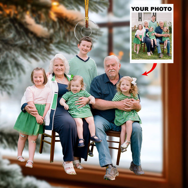 Roots n Branches Gathering - Personalized Photo Mica Ornament - Christmas Gift For Family Members