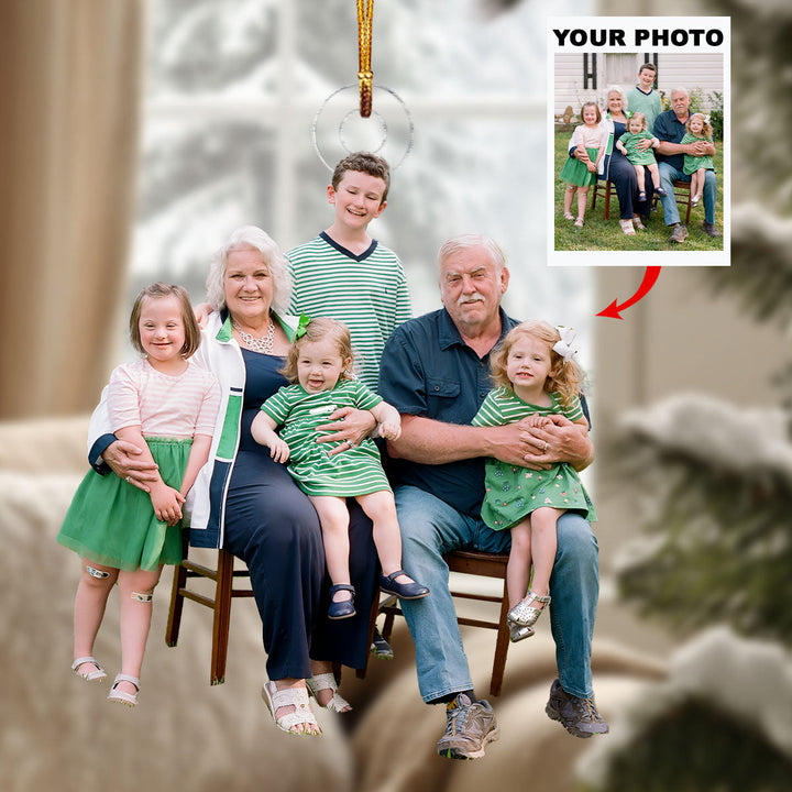 Roots n Branches Gathering - Personalized Photo Mica Ornament - Christmas Gift For Family Members