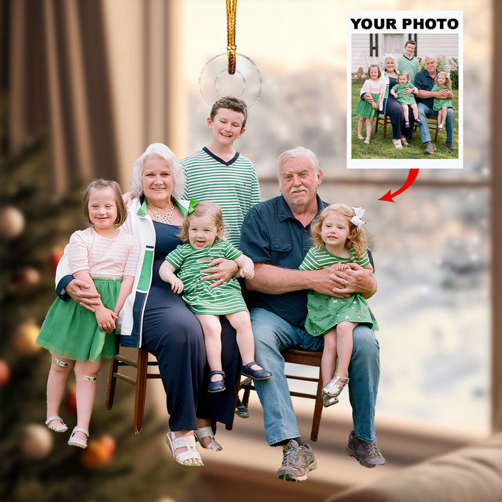 Roots n Branches Gathering - Personalized Photo Mica Ornament - Christmas Gift For Family Members