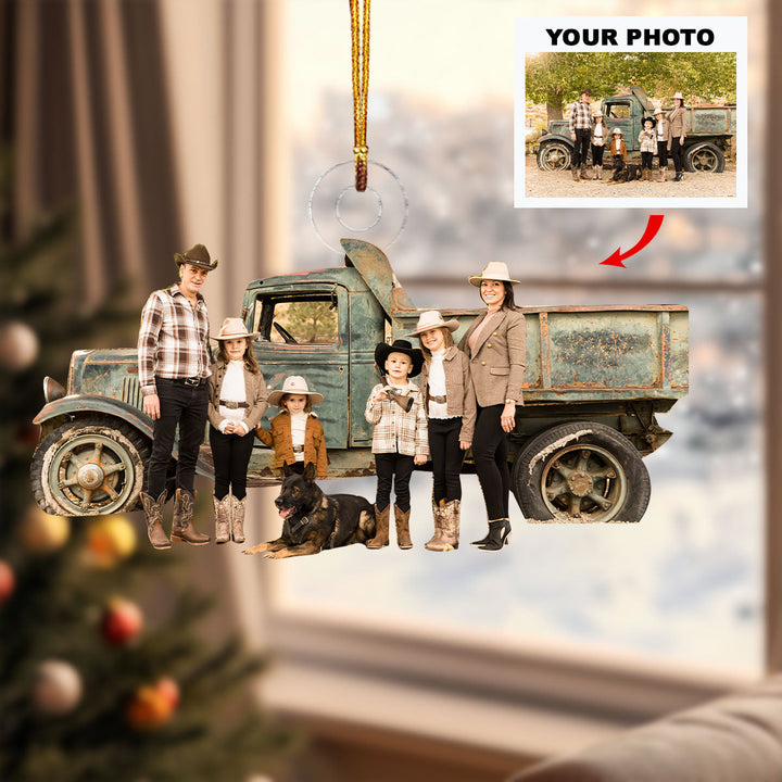 Together We Smile - Personalized Photo Mica Ornament - Christmas Gift For Family Members