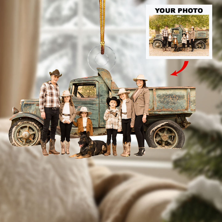 Together We Smile - Personalized Photo Mica Ornament - Christmas Gift For Family Members