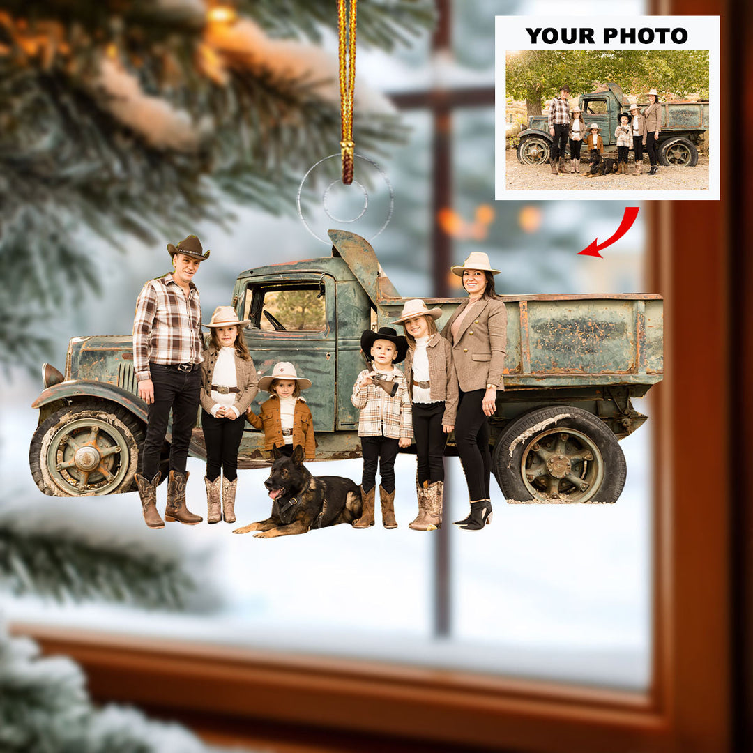 Together We Smile - Personalized Photo Mica Ornament - Christmas Gift For Family Members