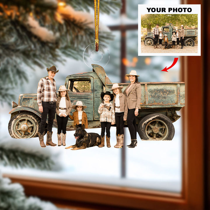 Together We Smile - Personalized Photo Mica Ornament - Christmas Gift For Family Members