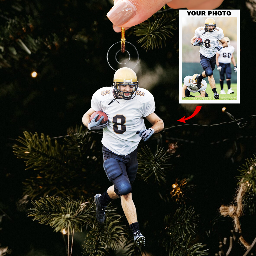 Fast Play - Personalized Photo Mica Ornament - Gift For Football Lovers, Football Players