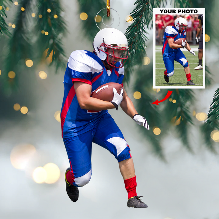 Power Move - Personalized Photo Mica Ornament - Gift For Football Lovers, Football Players