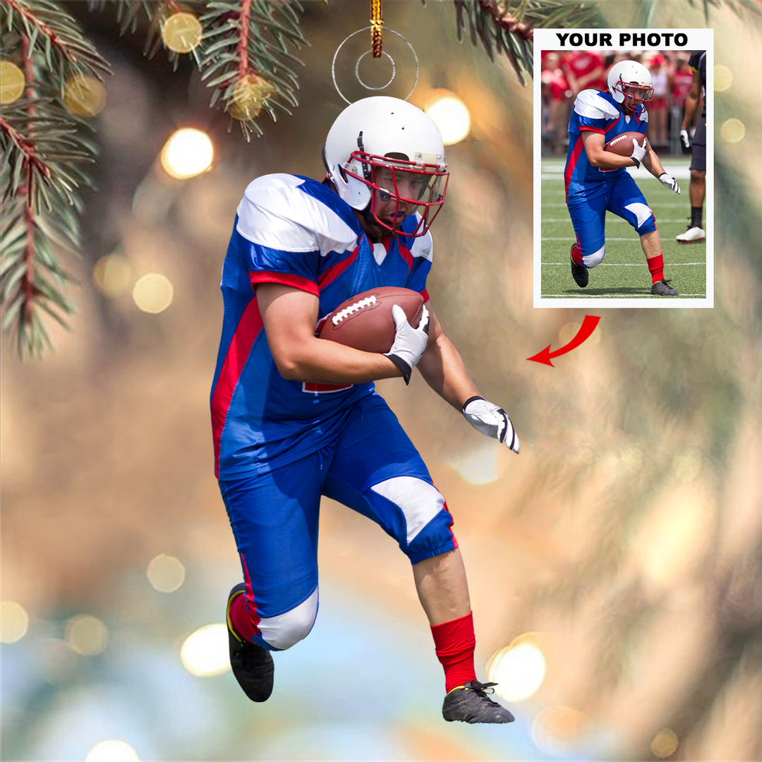Power Move - Personalized Photo Mica Ornament - Gift For Football Lovers, Football Players