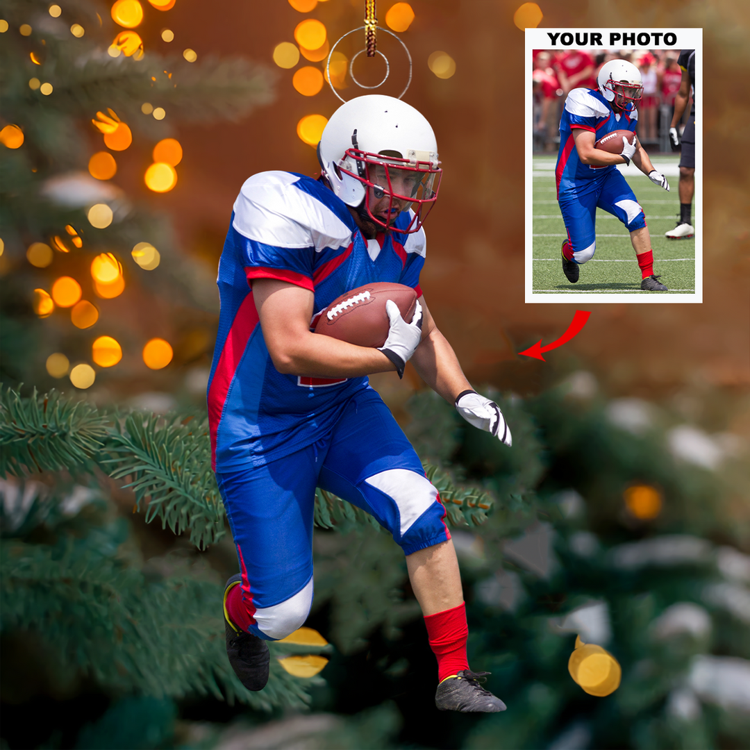 Power Move - Personalized Photo Mica Ornament - Gift For Football Lovers, Football Players