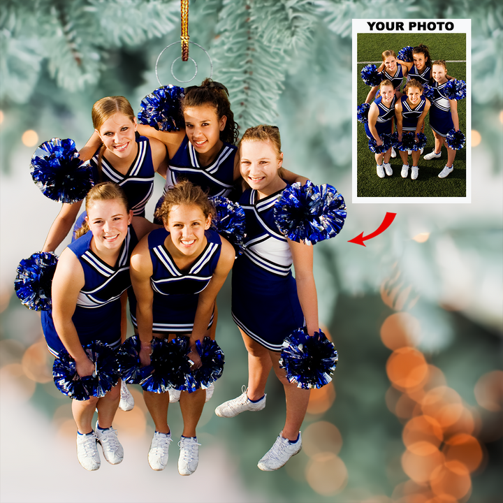 Cheer Force - Personalized Photo Mica Ornament - Gift For Cheerleader, Friends