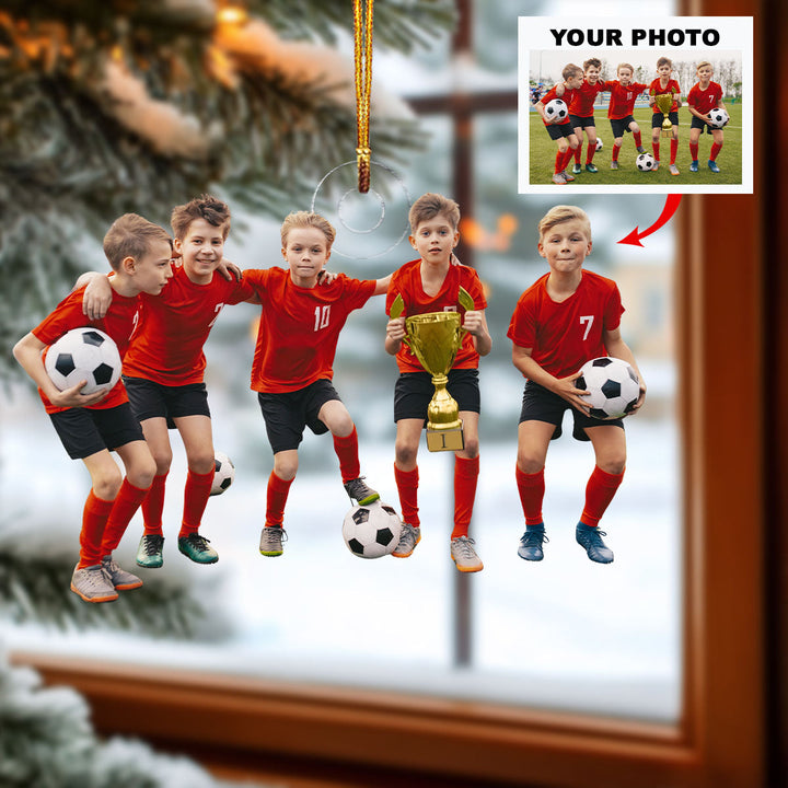 Champions of the Field - Personalized Photo Mica Ornament - Christmas Gift For Sport Lovers, Soccer Lovers
